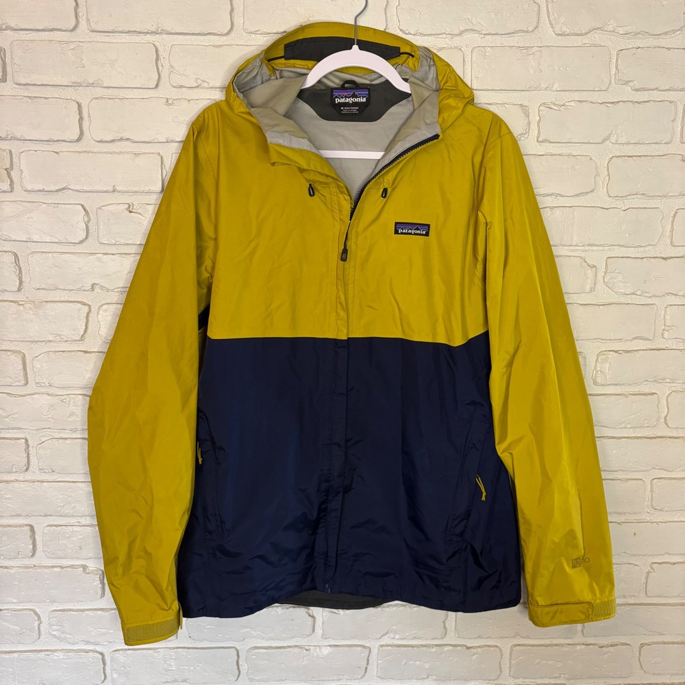 Patagonia Men's Torrentshell 3L Rain Jacket Navy Yellow Size Medium - Picture 2 of 8